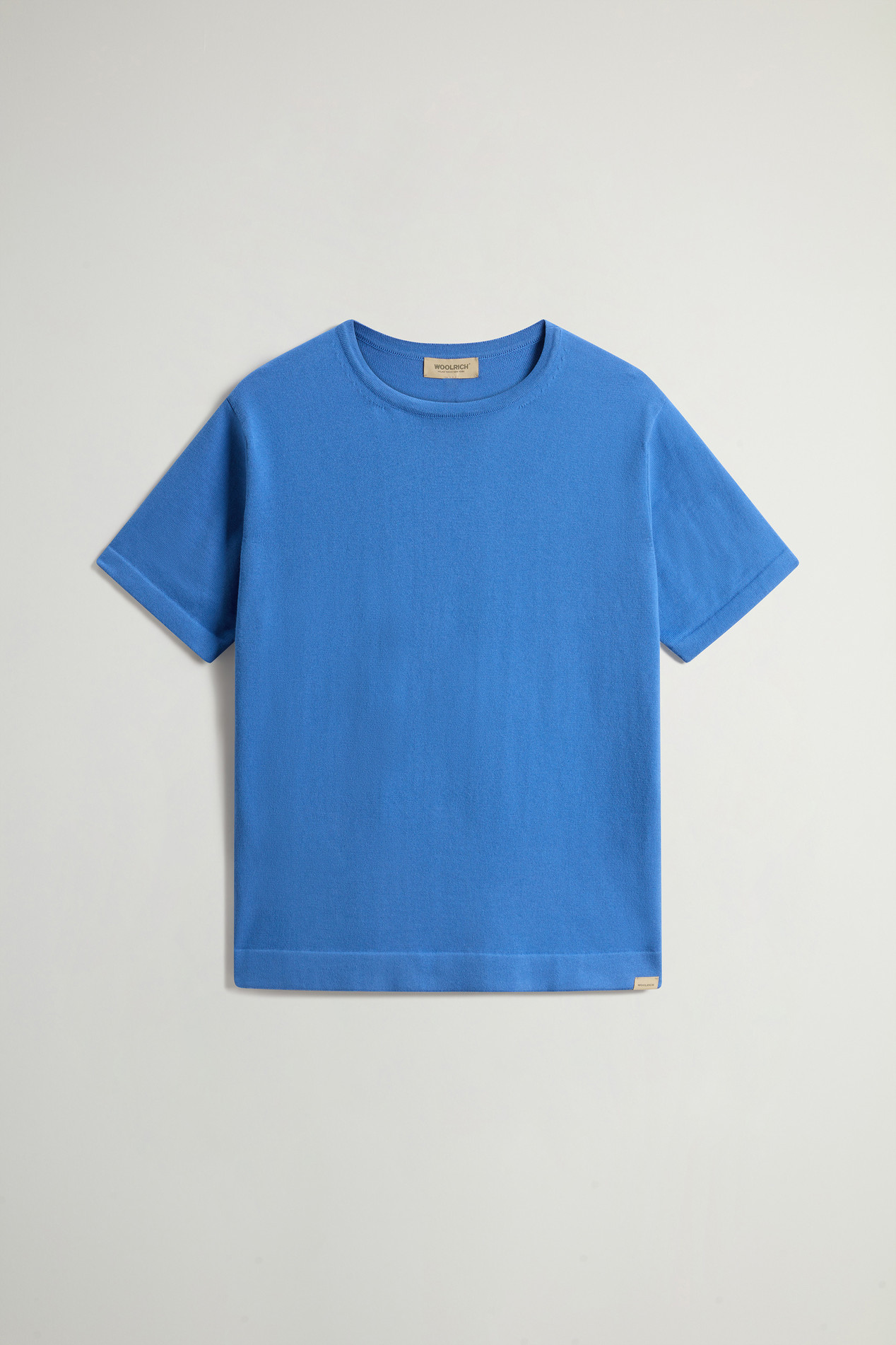 Short-Sleeved Pure Cotton Sweater Blue photo 1 | Woolrich