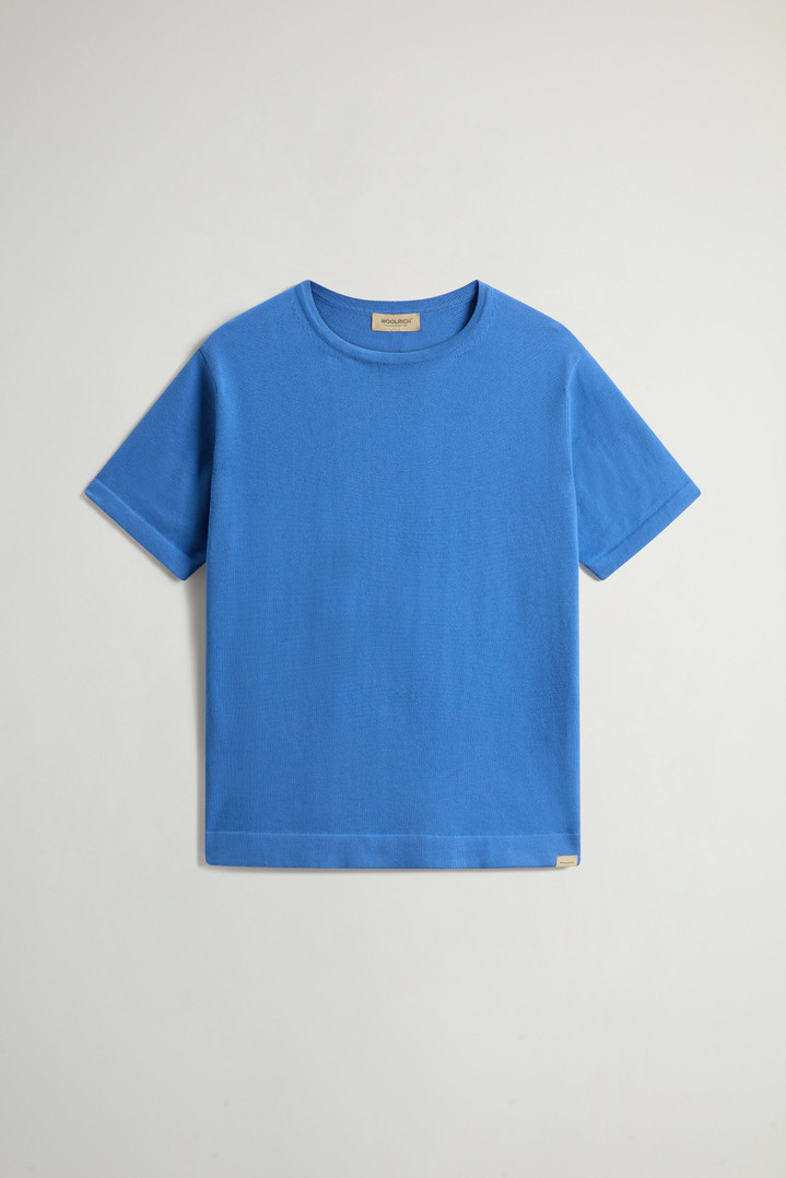 Short-Sleeved Pure Cotton Sweater Blue photo 1 | Woolrich