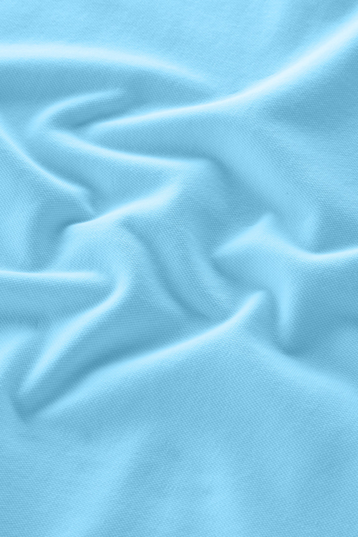 Monterey Polo Shirt in Stretch Cotton Piquet with Striped Edges Blue photo 4 | Woolrich