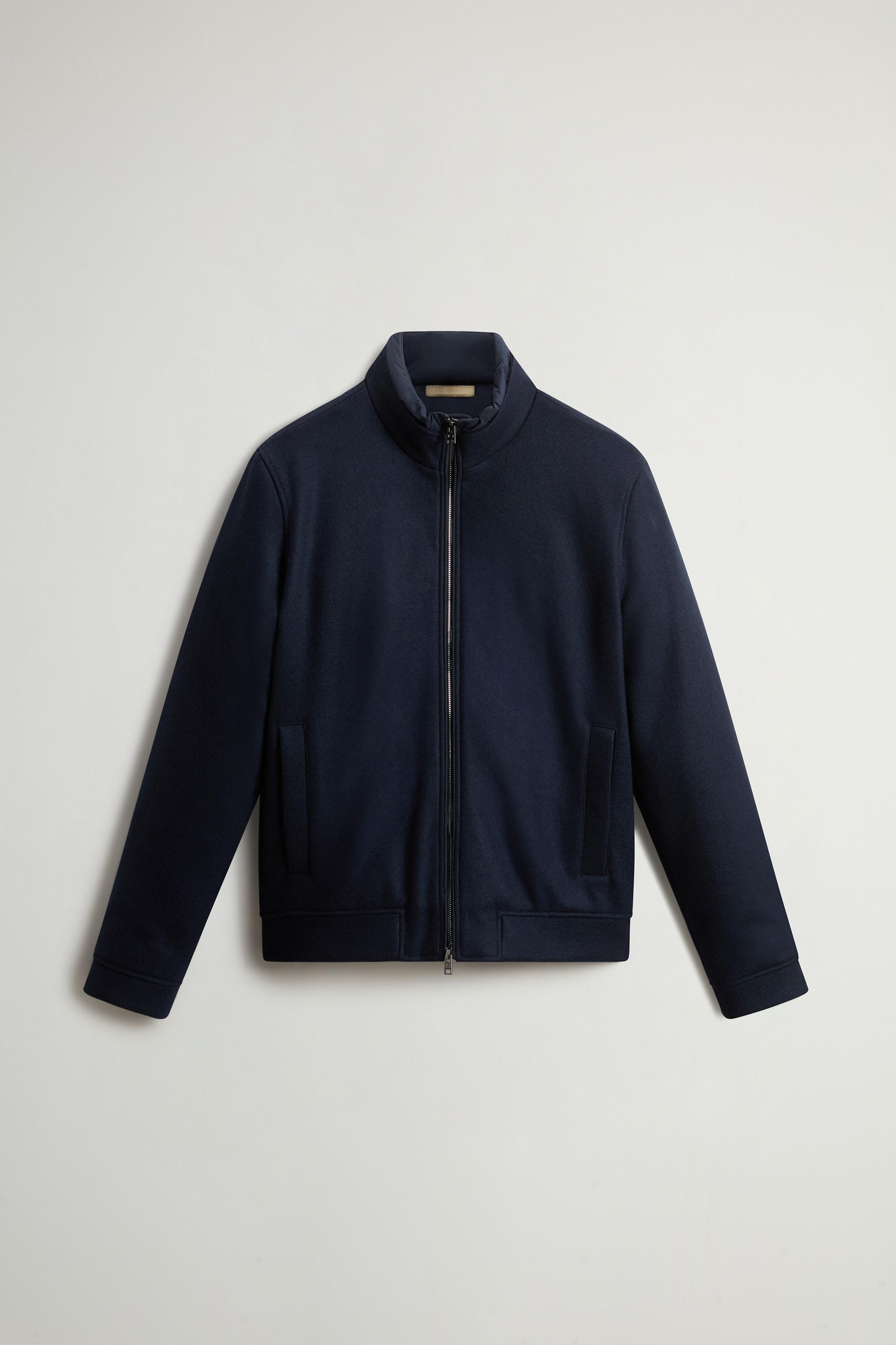 Lewis Bomber Jacket in Wool and Cotton Blend Blue photo 5 | Woolrich