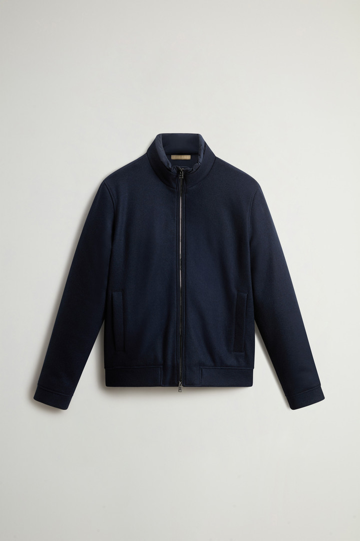 Lewis Bomber Jacket in Wool and Cotton Blend Blue photo 5 | Woolrich
