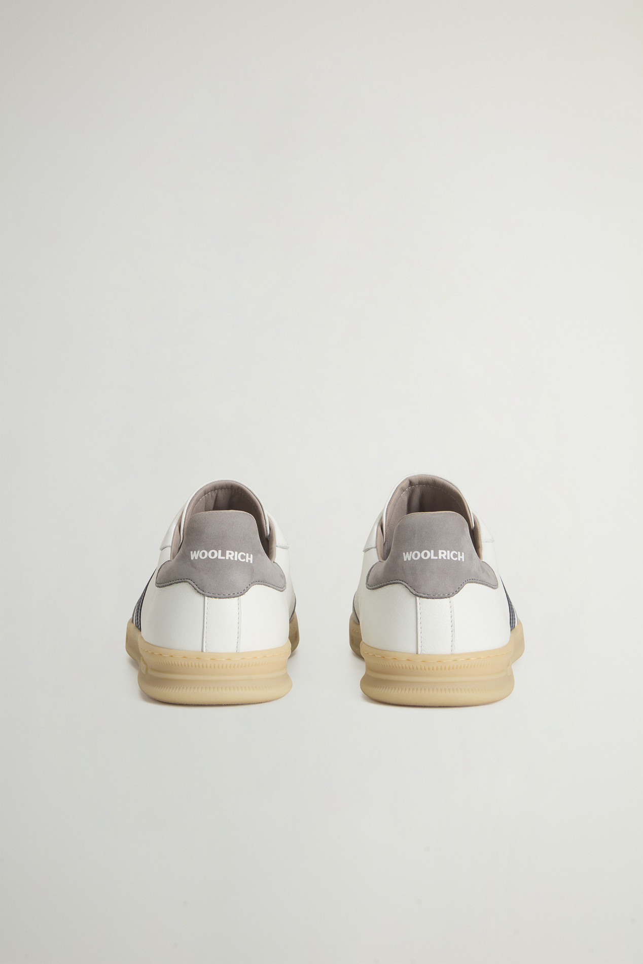 Doubleu Tennis Sneakers in Leather with Side Stripes White photo 3 | Woolrich