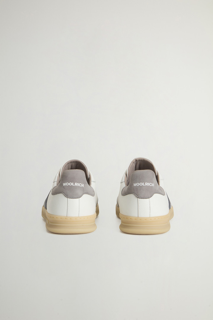 Doubleu Tennis Sneakers in Leather with Side Stripes White photo 3 | Woolrich