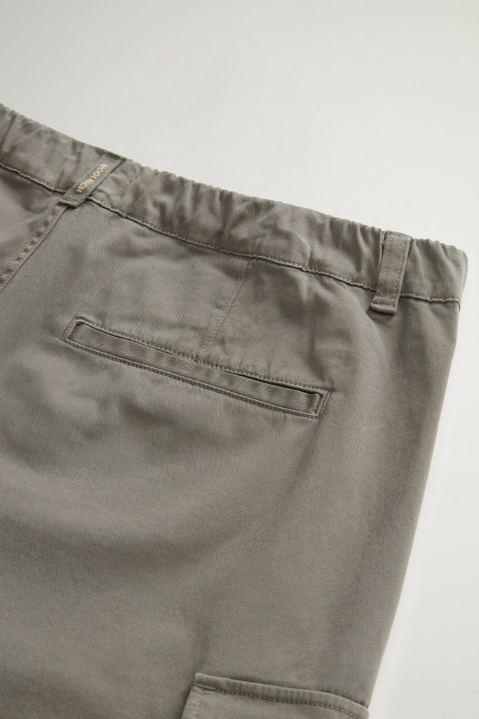 COTTON TWILL CARGO SHORT GD Green photo 5 | Woolrich