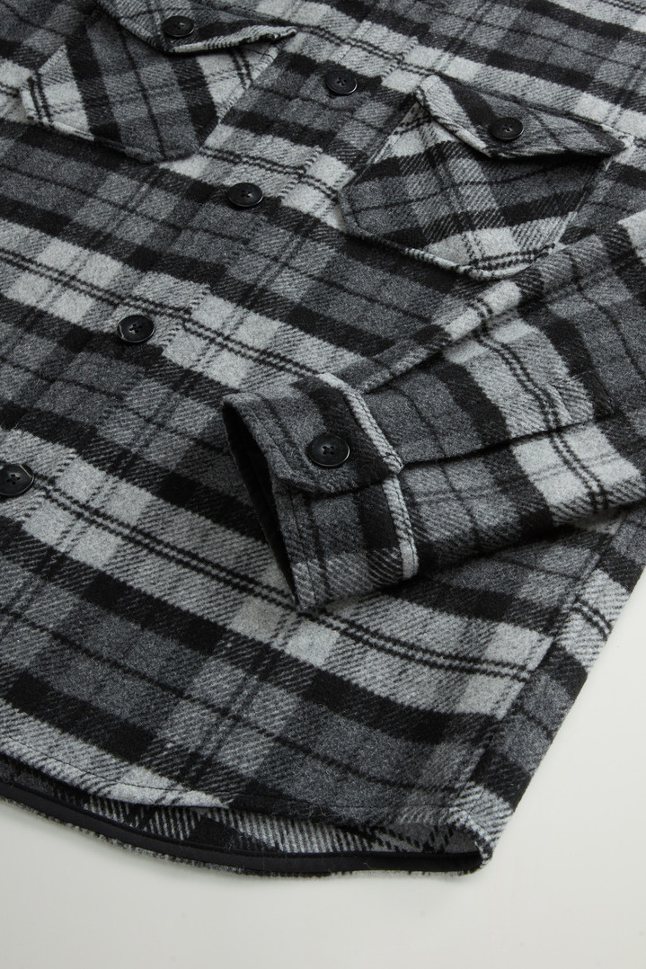 Wool-Blend Overshirt with Checked Pattern Gray photo 7 | Woolrich