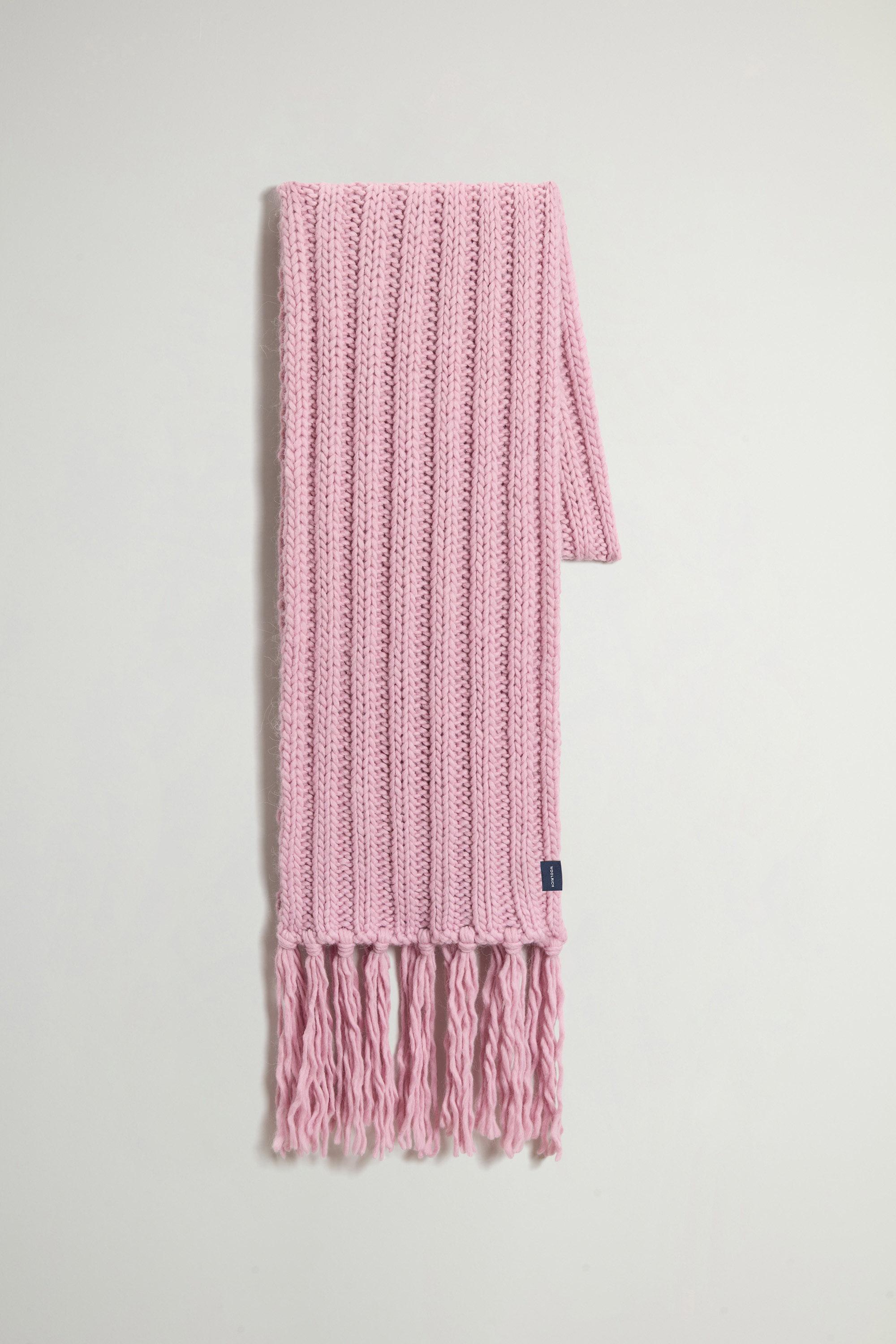 Chunky Scarf in Ribbed Wool and Alpaca Blend Pink photo 1 | Woolrich