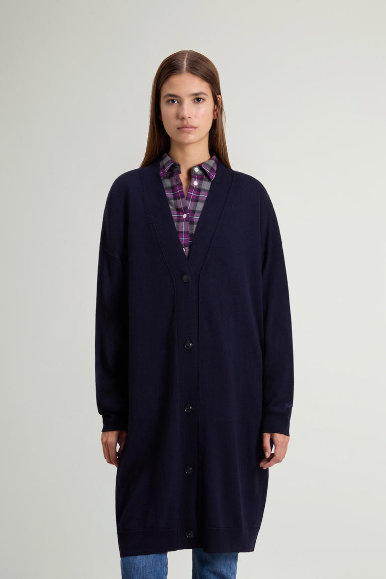 Lang vest van zuivere Merino-scheerwol Blauw photo 1 | Woolrich