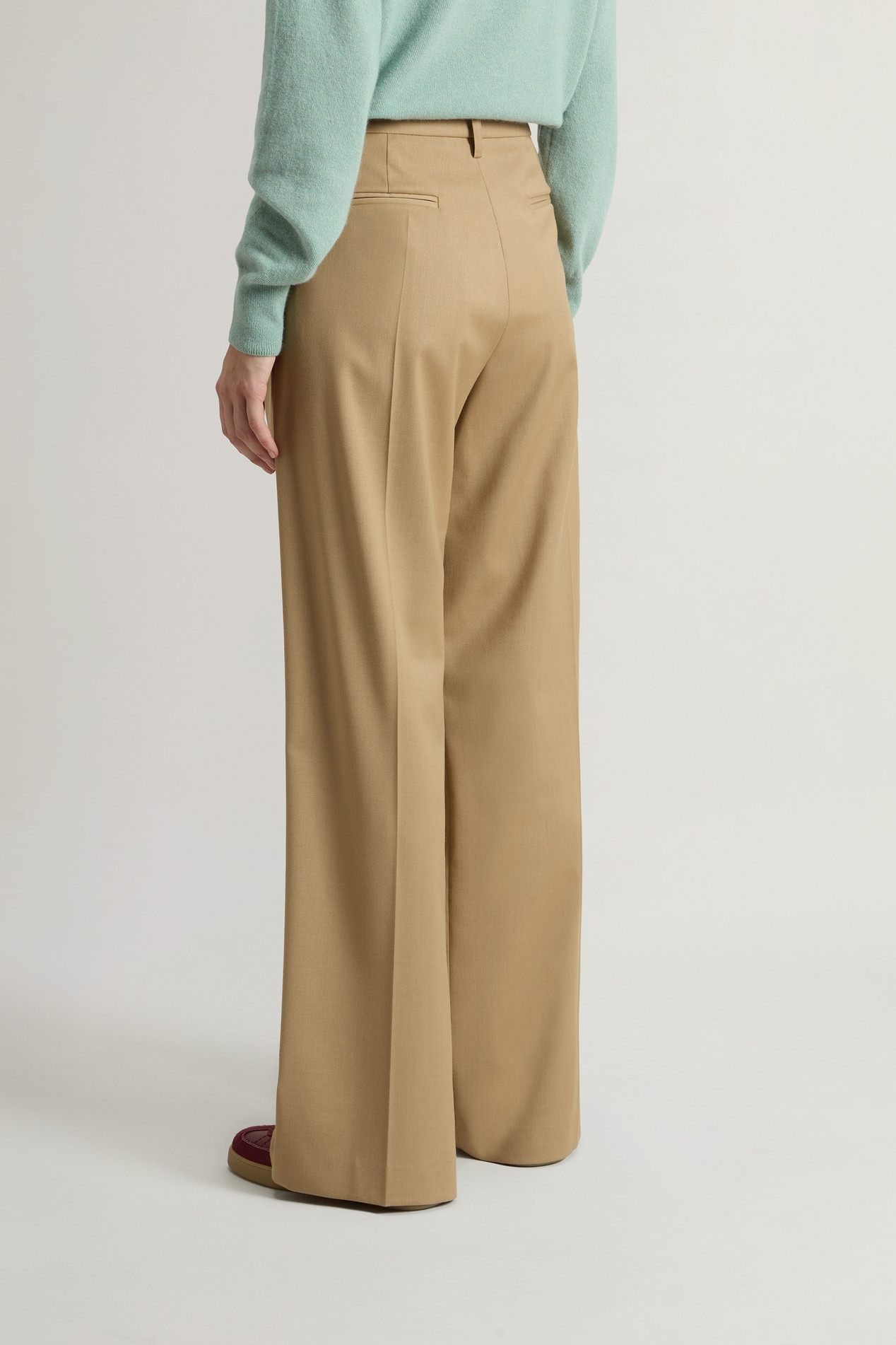 Wide-Leg Pants in Wool Blend Beige photo 2 | Woolrich
