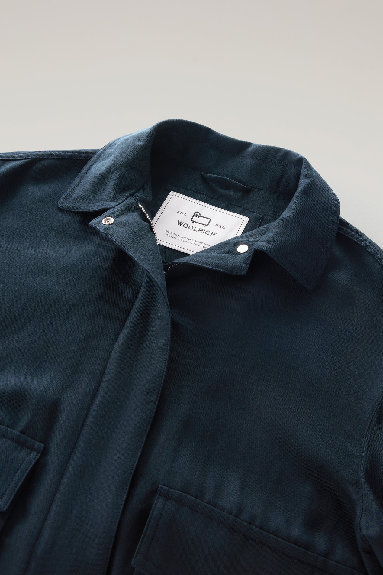 Bomber Jacket in Linen Blend Blue photo 2 | Woolrich