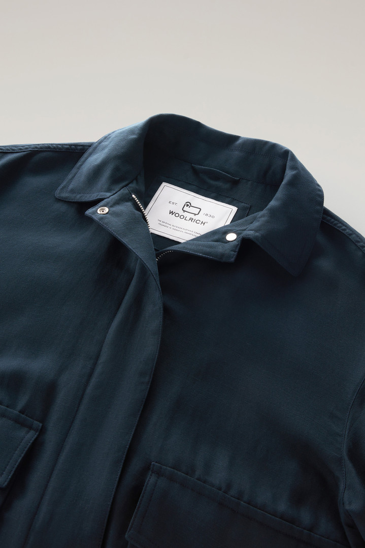 Bomber Jacket in Linen Blend Blue photo 2 | Woolrich