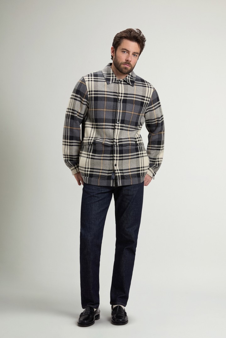 Checked Overshirt in Cotton Blend Gray photo 2 | Woolrich