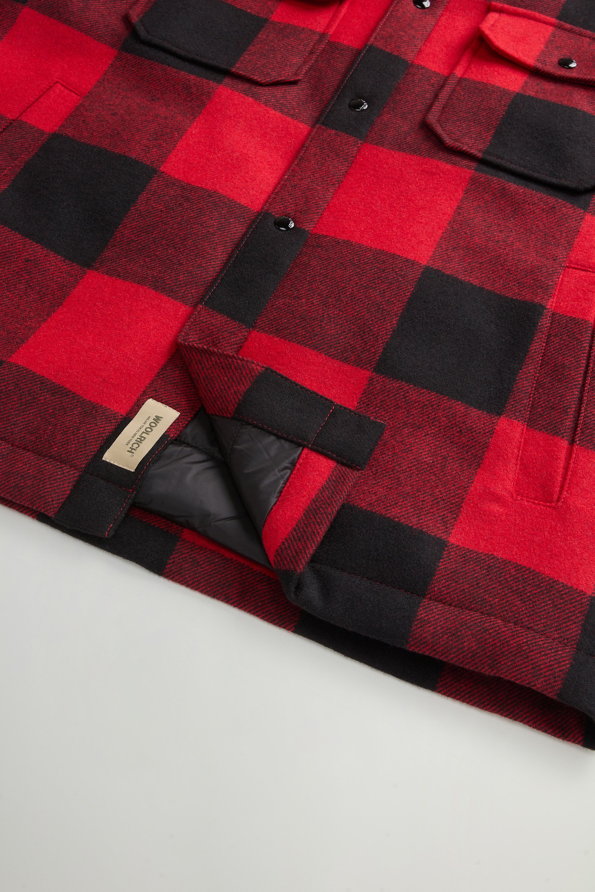 Alaskan Padded Overshirt in Checked Italian Wool Blend Red photo 5 | Woolrich