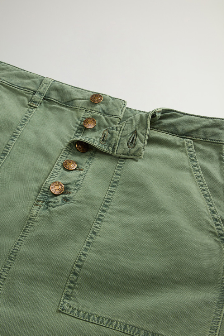 Garment-Dyed Midi Skirt in Stretch Cotton Green photo 2 | Woolrich