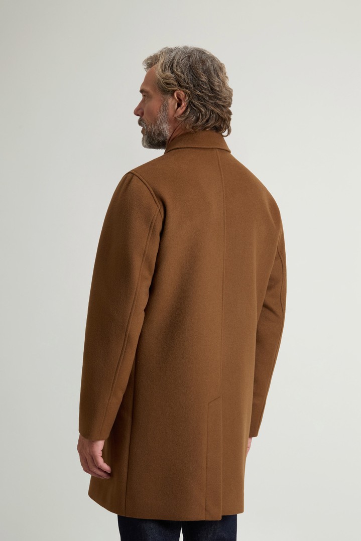 Coat in double-face Melton wool blend Brown photo 3 | Woolrich