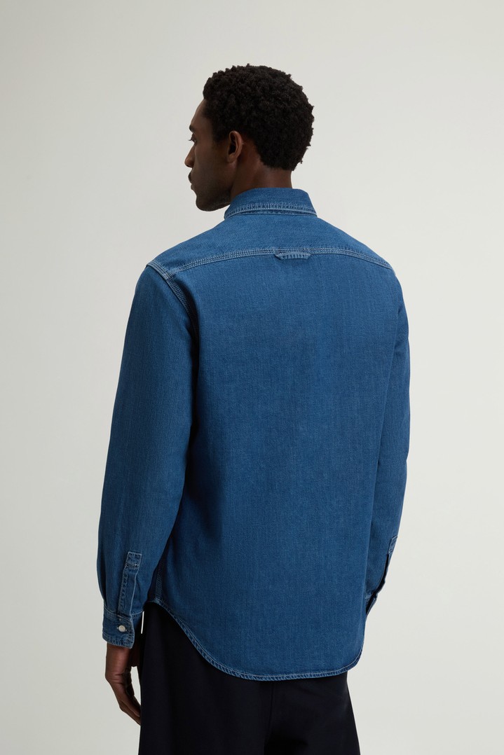Shirt in Lightweight Pure Cotton Denim Blue photo 3 | Woolrich