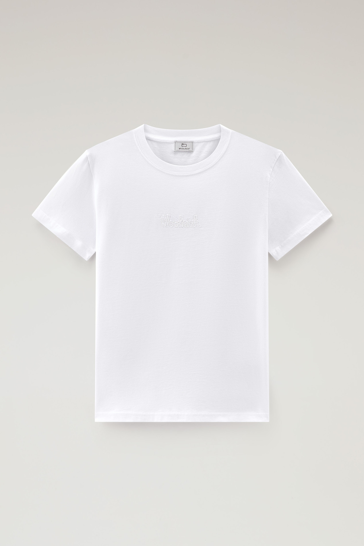 Pure Cotton T-Shirt with an Embroidered Logo White photo 1 | Woolrich