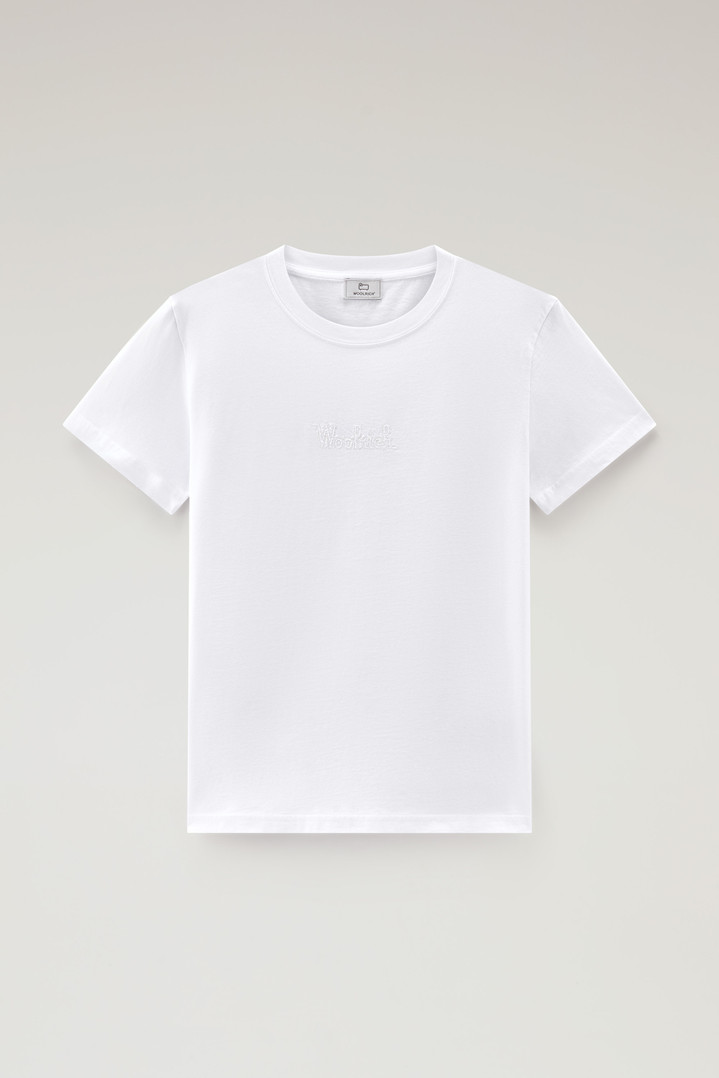 Pure Cotton T-Shirt with an Embroidered Logo White photo 1 | Woolrich
