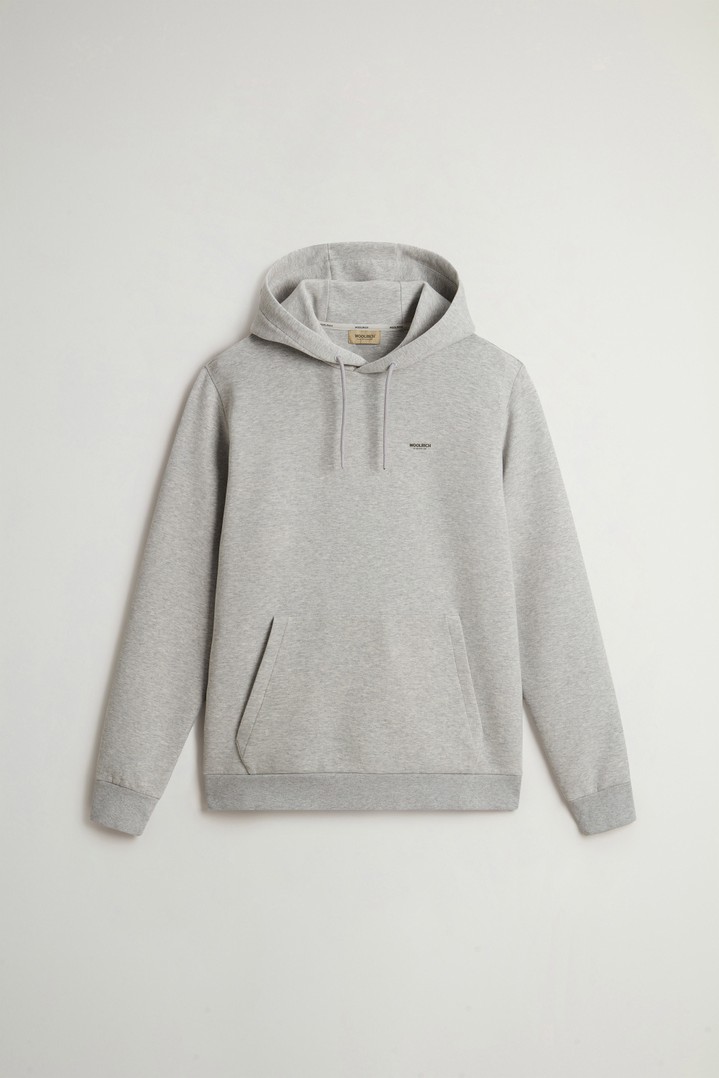 Hooded Sweatshirt in Cotton-Blend Interlock Gray photo 5 | Woolrich