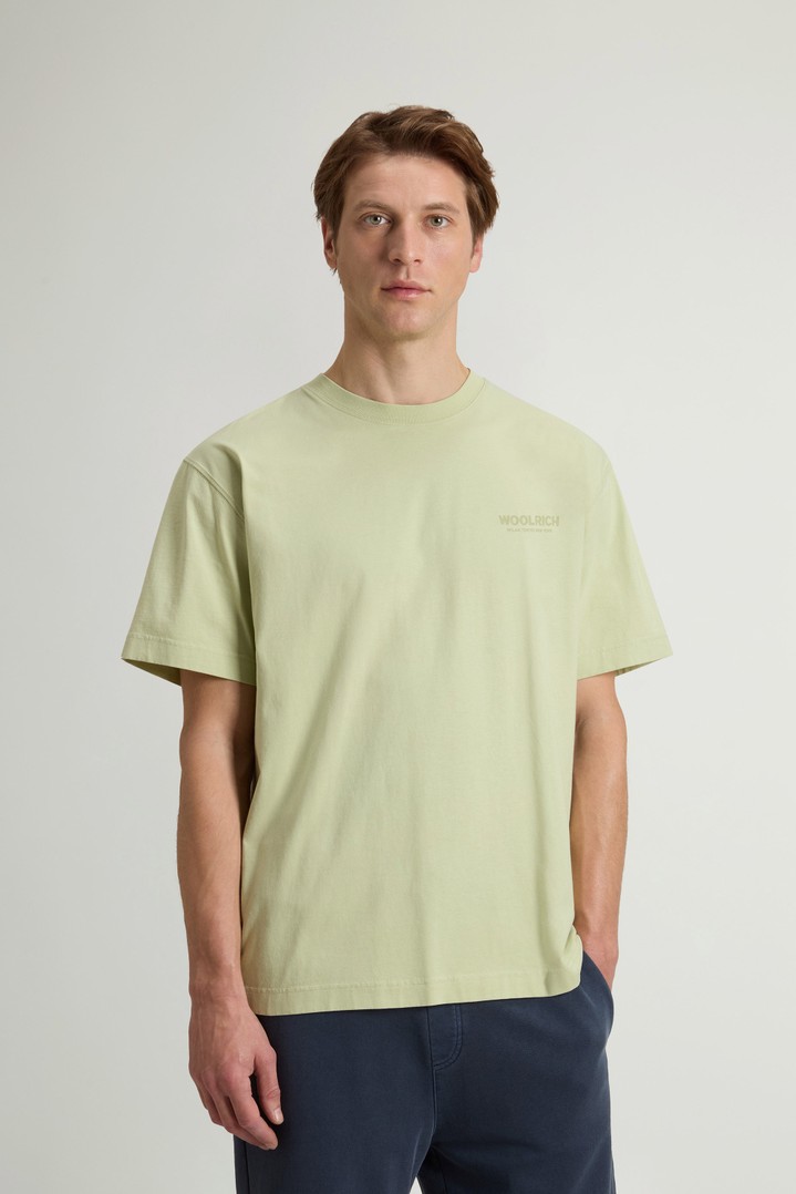 COTTON GRAPHIC T-SHIRT Green photo 1 | Woolrich