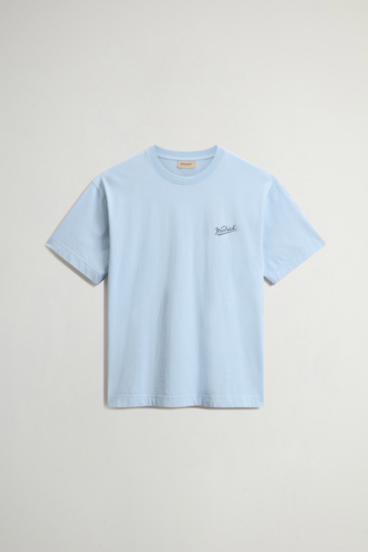 COTTON GRAPHIC T-SHIRT Blue photo 5 | Woolrich
