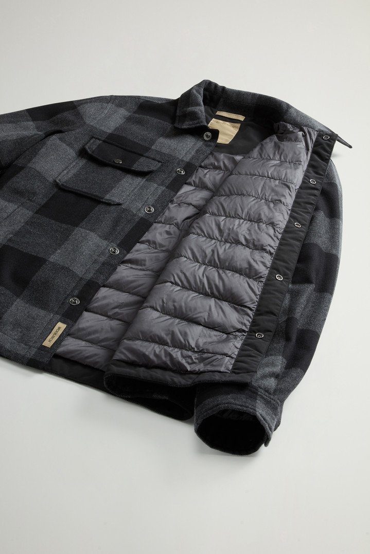 Alaskan Check Overshirt in Recycled Italian Wool Blend Black photo 8 | Woolrich