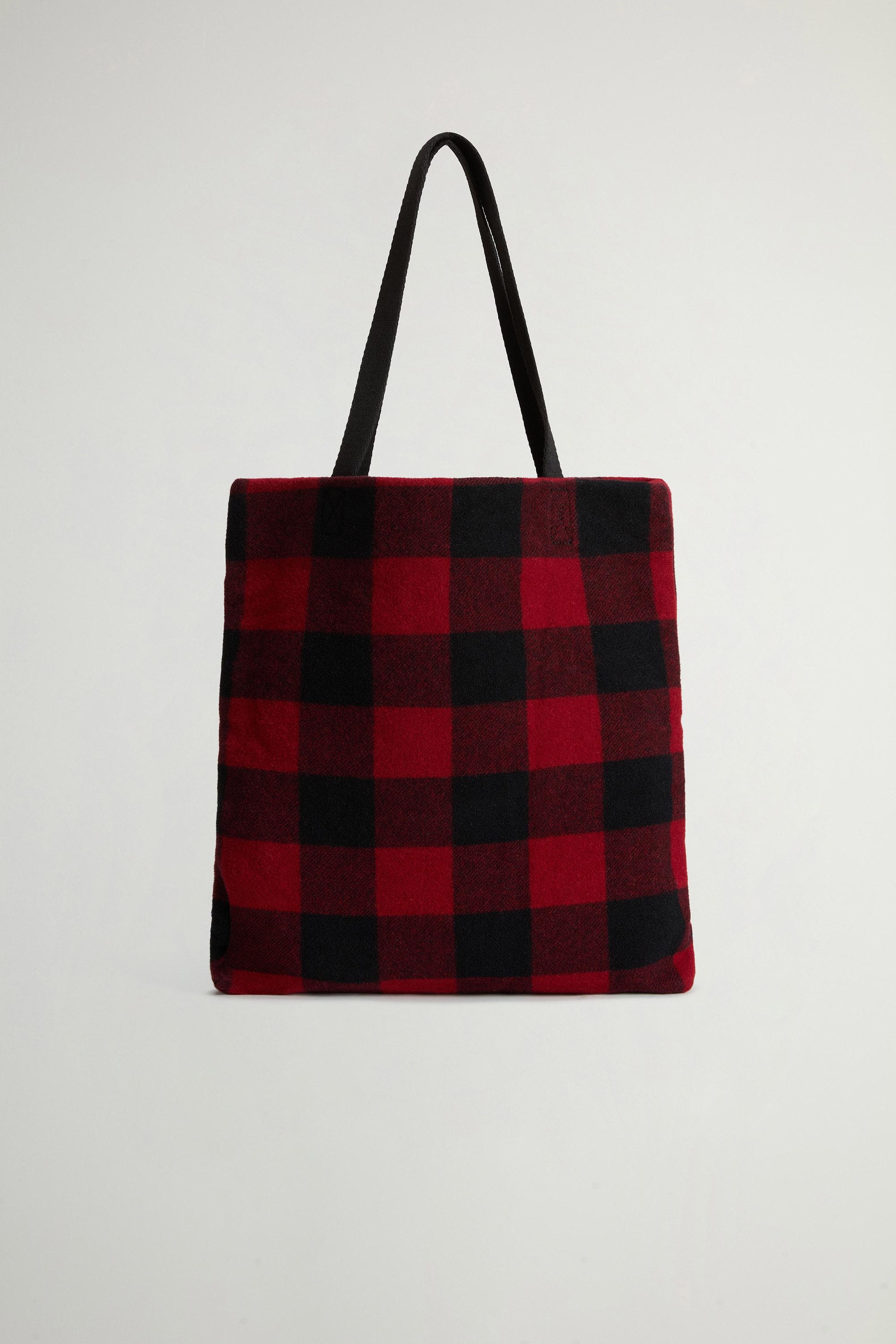 Medium Tote Bag in Checked Italian Wool Blend Red photo 5 | Woolrich