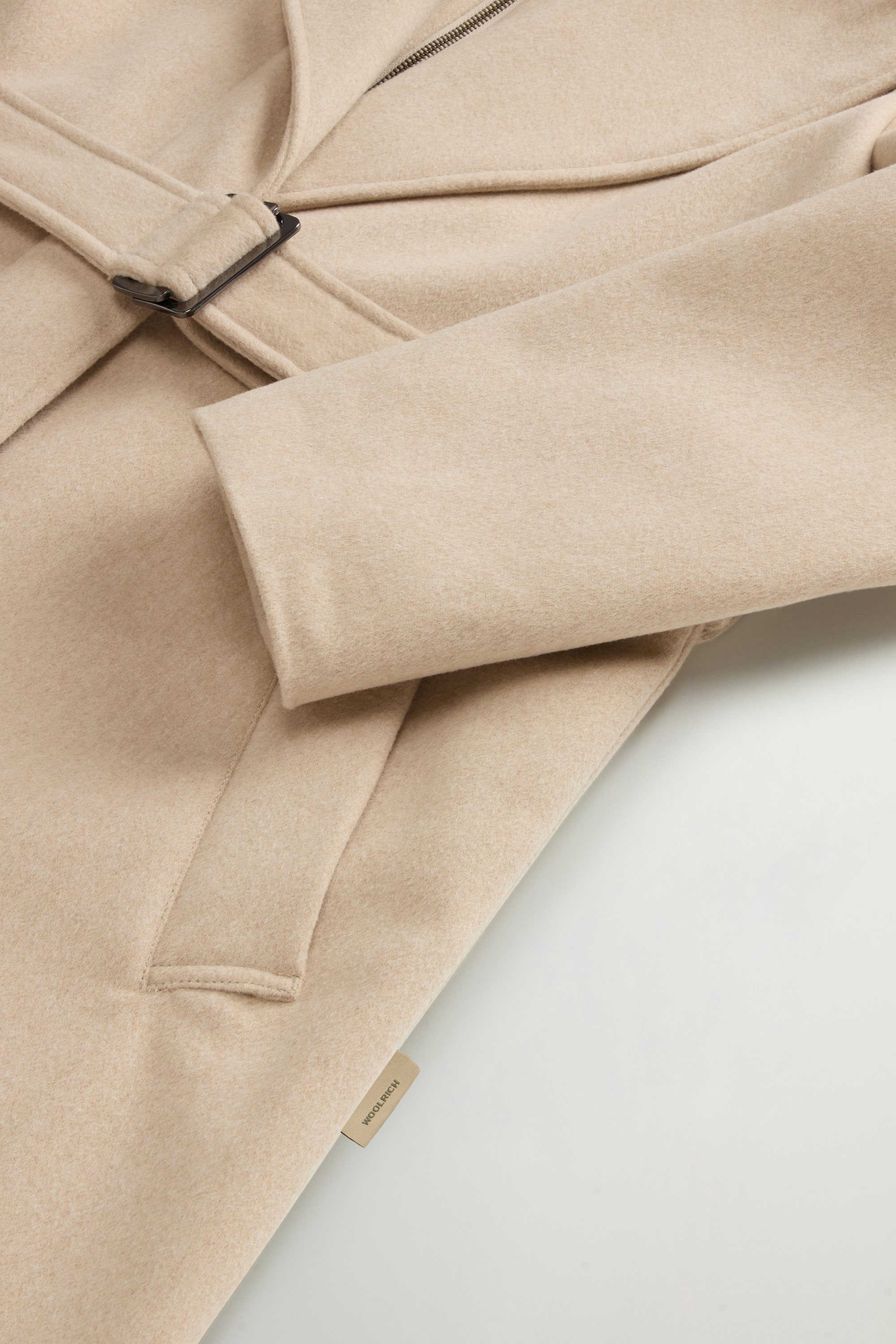 Coat in Pure Virgin Italian Wool Crafted Using a Loro Piana Fabric Beige photo 7 | Woolrich