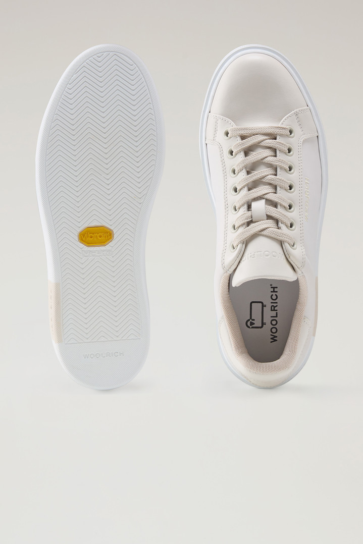 Classic Court Sneakers in Technical Fabric with Leather Trim Beige photo 4 | Woolrich