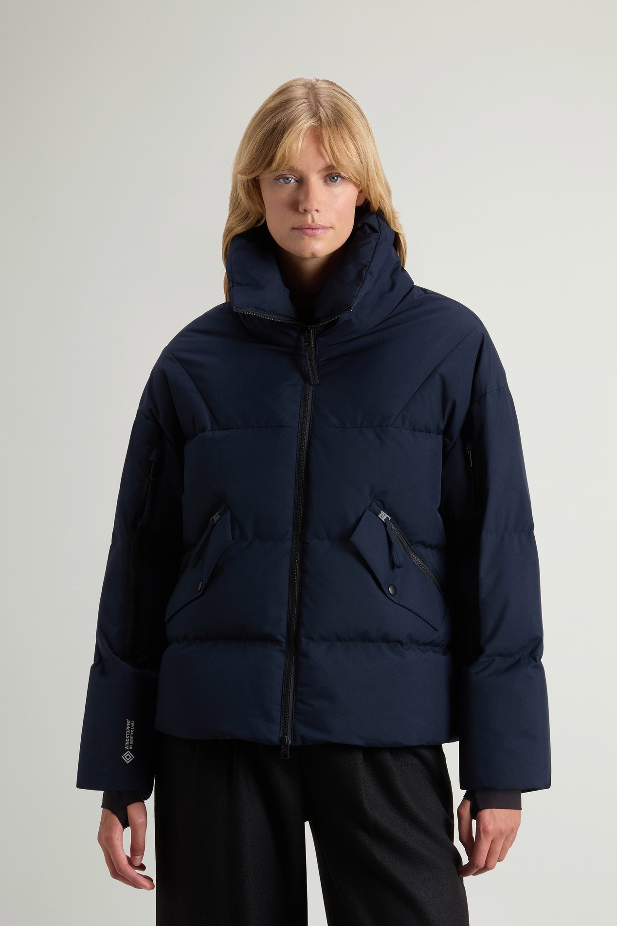 Quilted Jacket in WINDSTOPPER® by GORE-TEX® Fabric Blue photo 1 | Woolrich