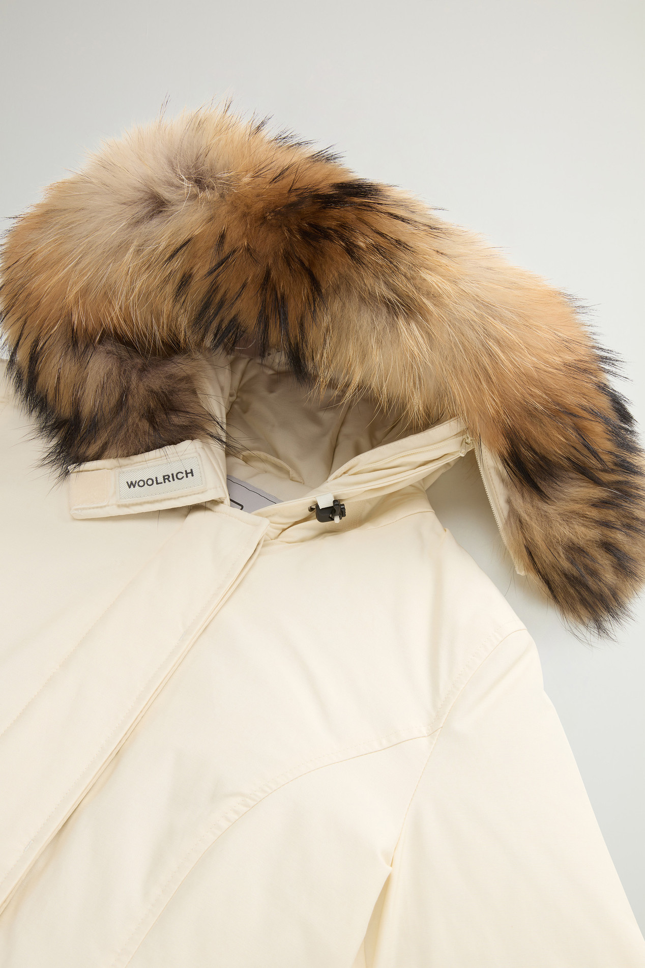 Arctic Parka in Ramar Cloth with Detachable Fur Trim White photo 3 | Woolrich