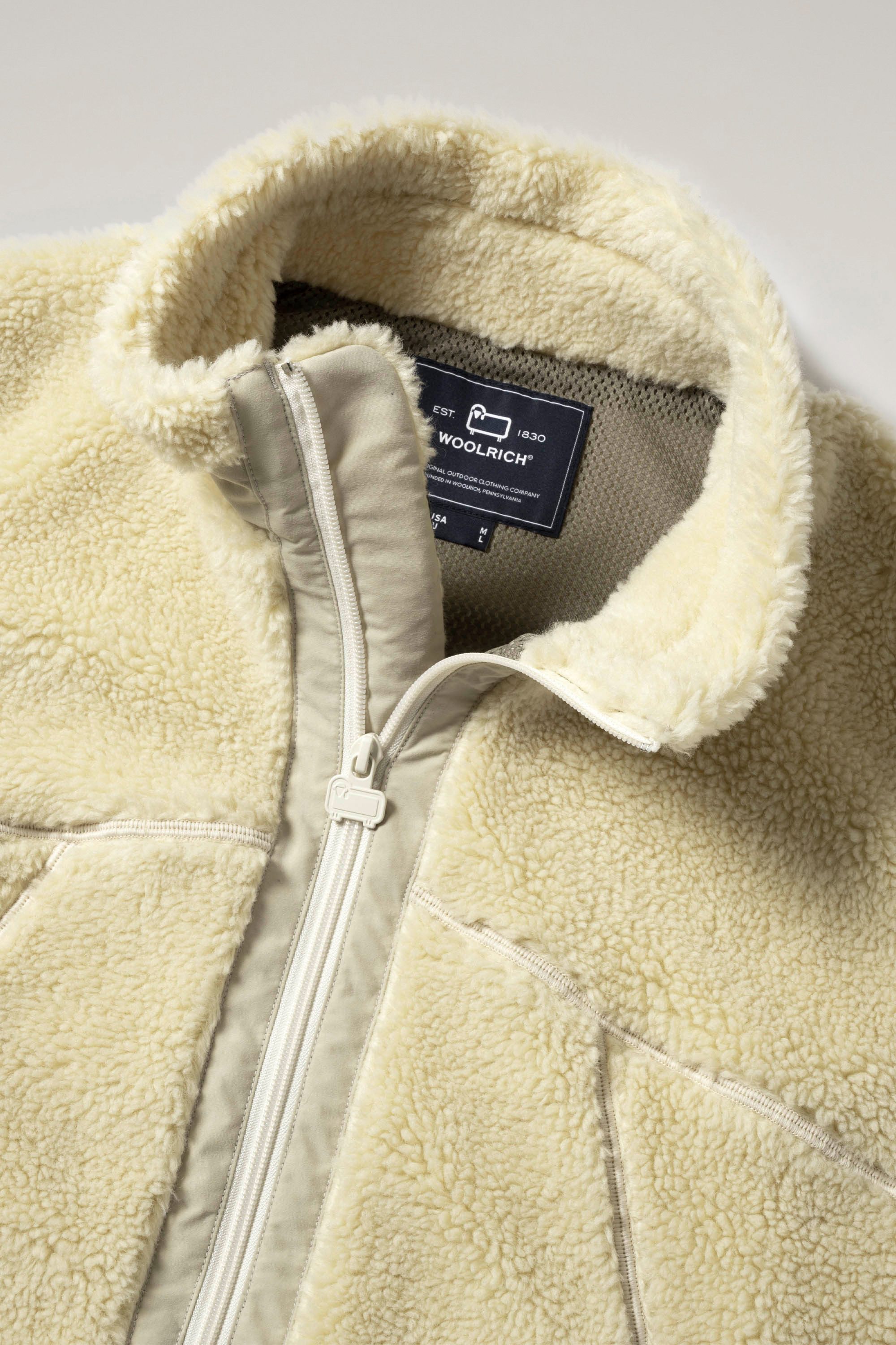 Terra Jacket in Wool Blend Sherpa Fleece White photo 4 | Woolrich