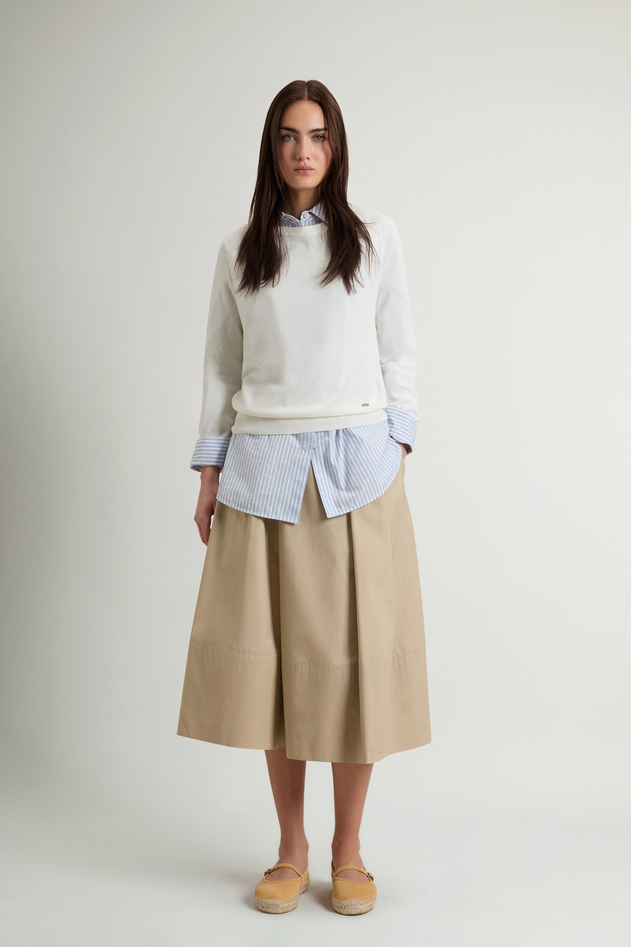 Crewneck Sweater in Cotton Blend White photo 2 | Woolrich