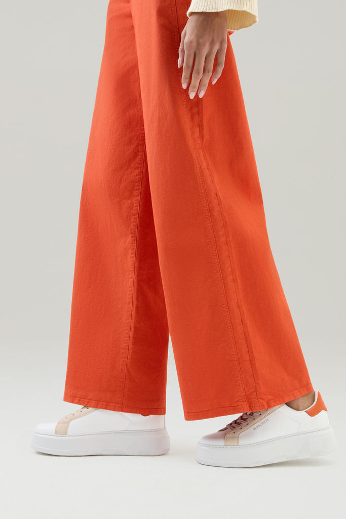 Chunky Court Sneakers in Leather with Contrasting Trim Blue photo 6 | Woolrich