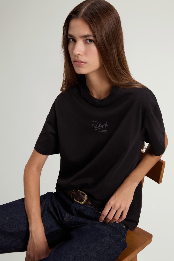 T-Shirt in Pure Pima Cotton Black photo 4 | Woolrich