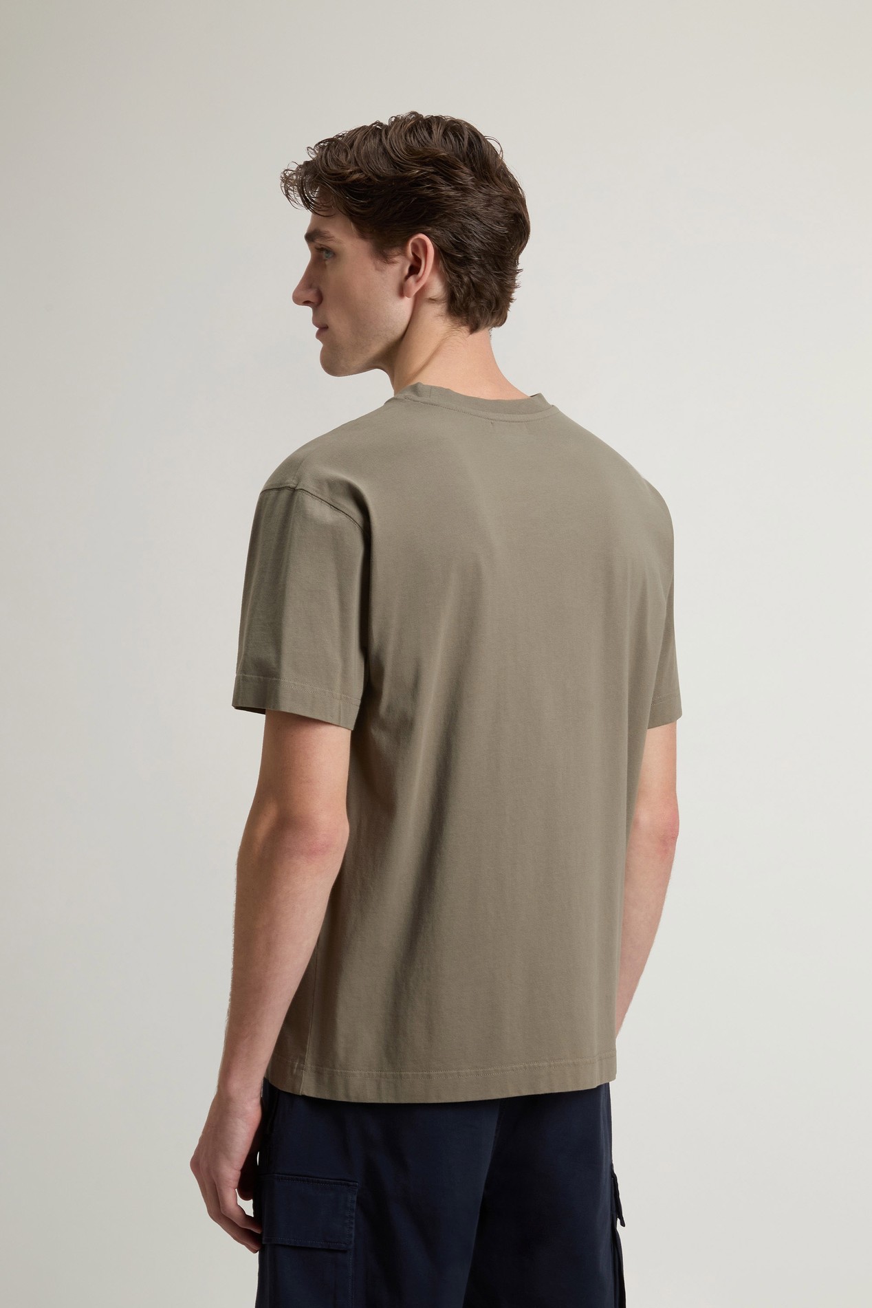 COTTON GRAPHIC T-SHIRT Green photo 3 | Woolrich