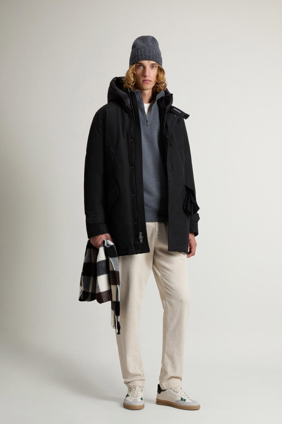Polar Parka in Ramar Cloth with High Collar Black photo 1 | Woolrich