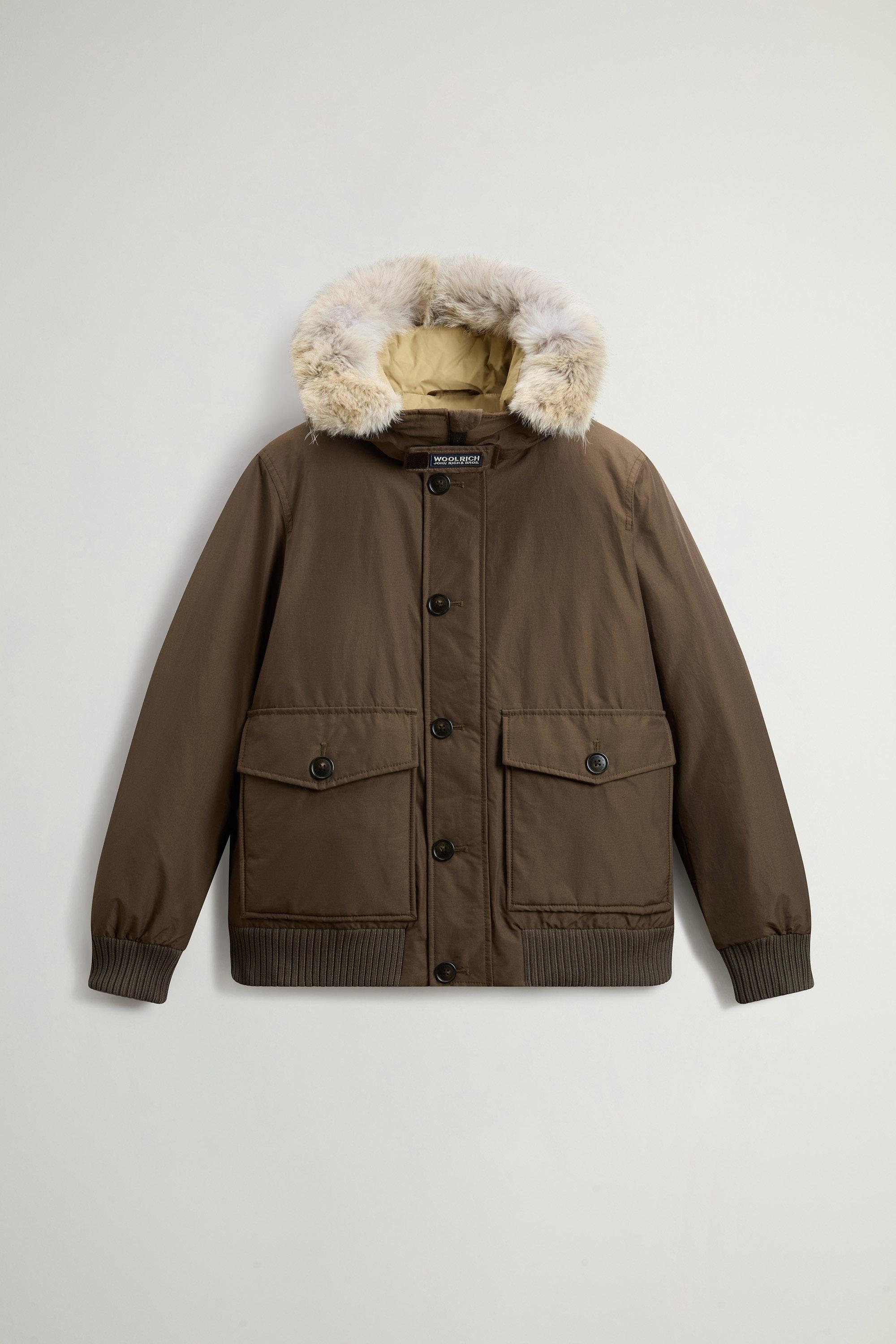 Padded Polar bomber jacket in Ramar Cloth with hood Green photo 5 | Woolrich