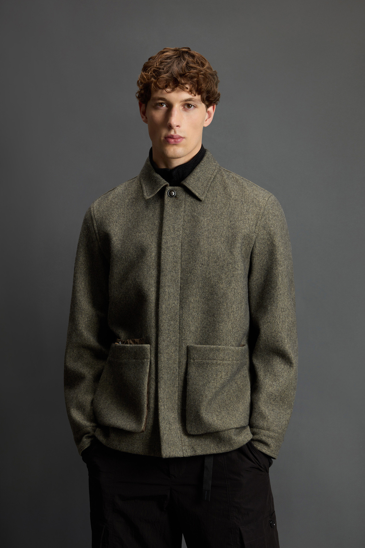 Overshirt aus italienischer Wolle und Baumwolle by Todd Snyder Grau photo 1 | Woolrich