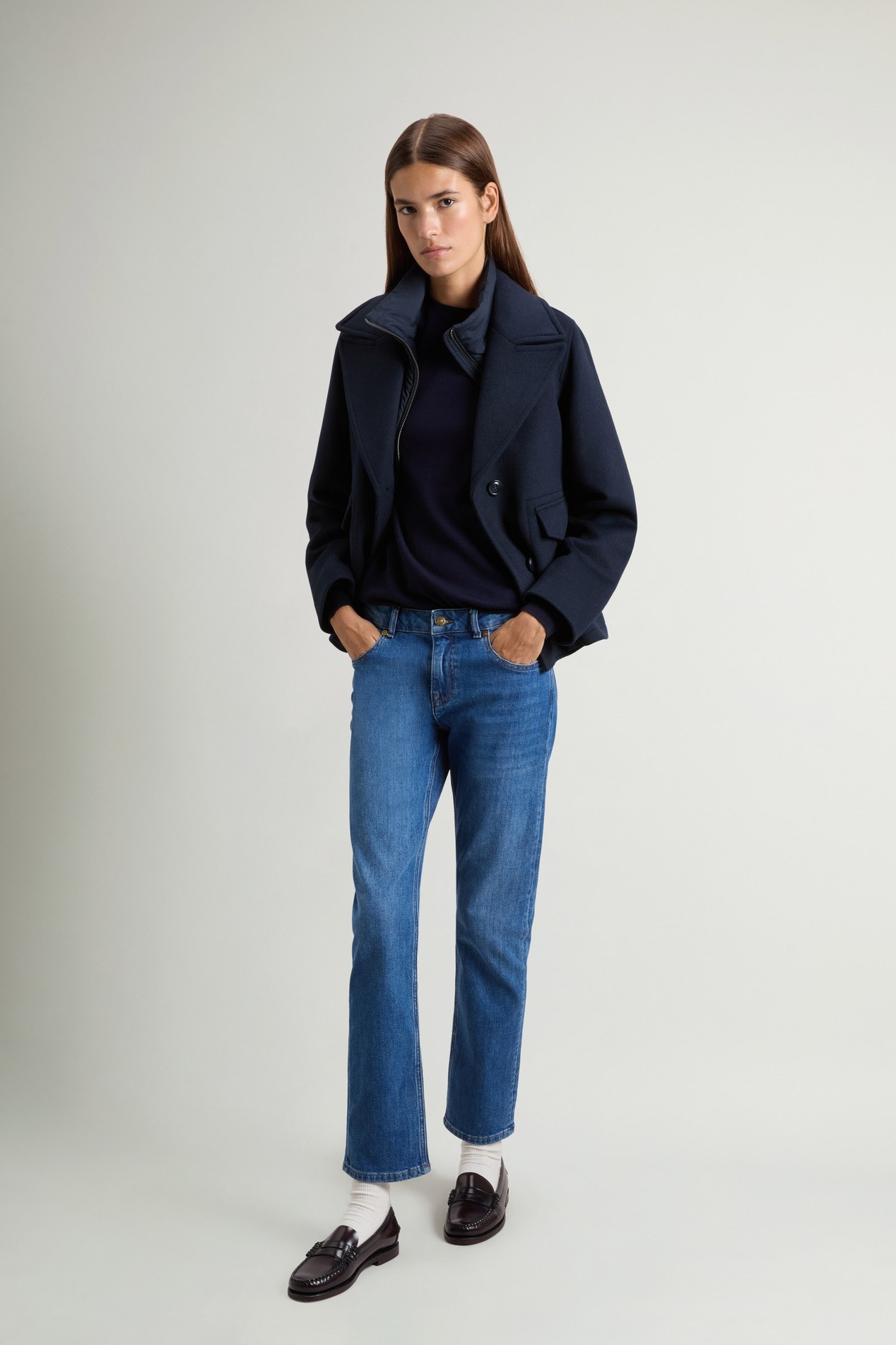 MELTON WOOL 2IN1 PEACOAT Blue photo 2 | Woolrich
