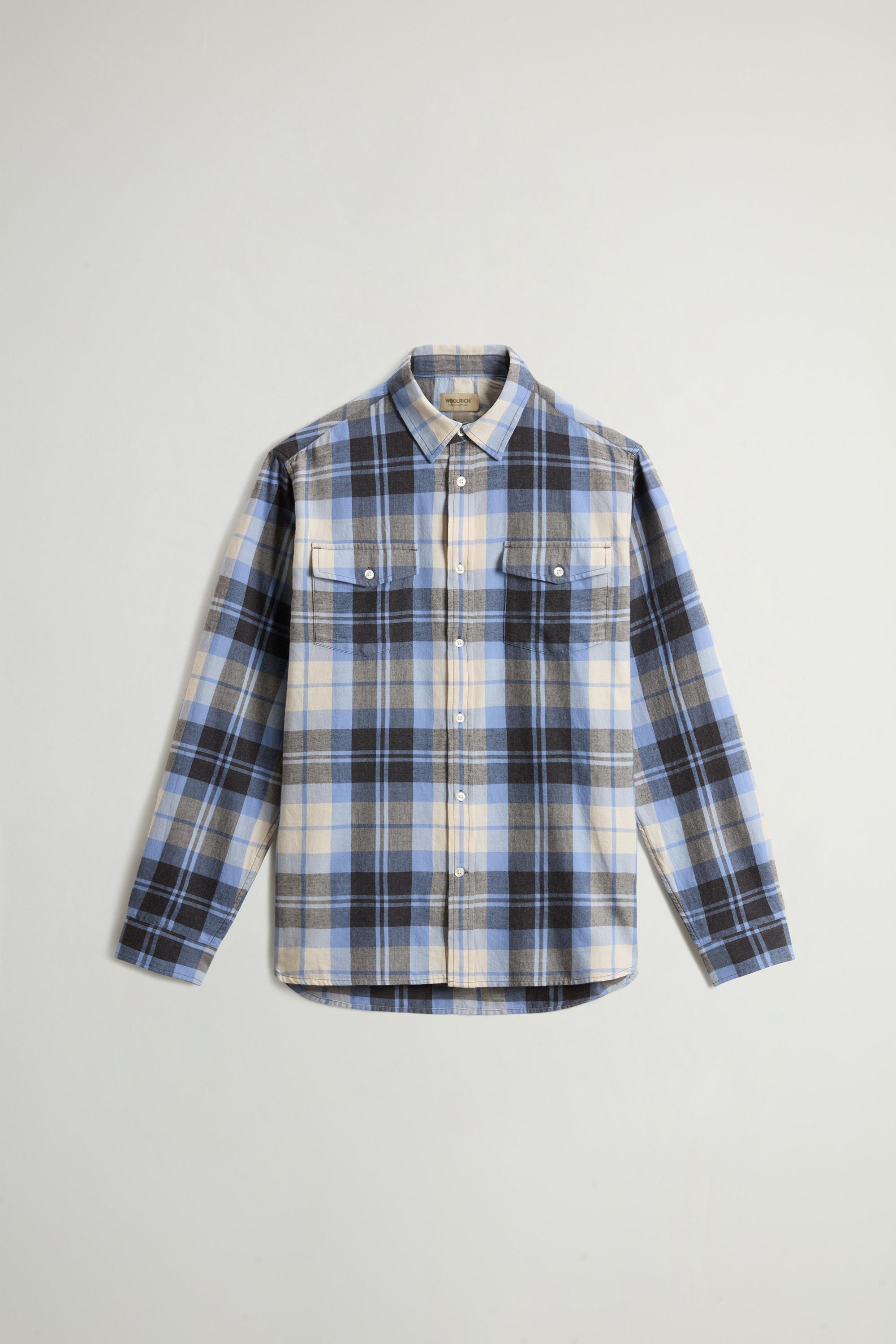 Pure Madras Cotton Flannel Checked Shirt Blue photo 5 | Woolrich