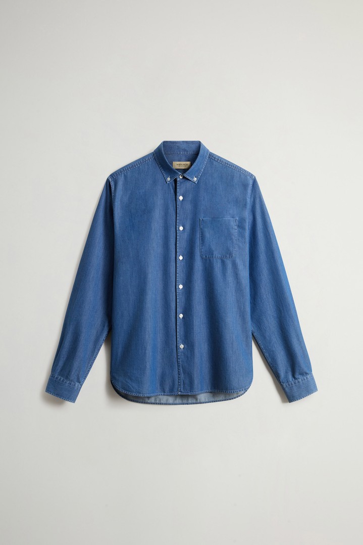 Pure Cotton Shirt with Small Pocket Blue photo 5 | Woolrich