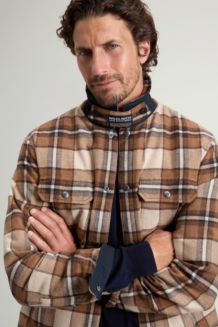 Alaskan Check Overshirt in Recycled Italian Wool Blend Brown photo 4 | Woolrich