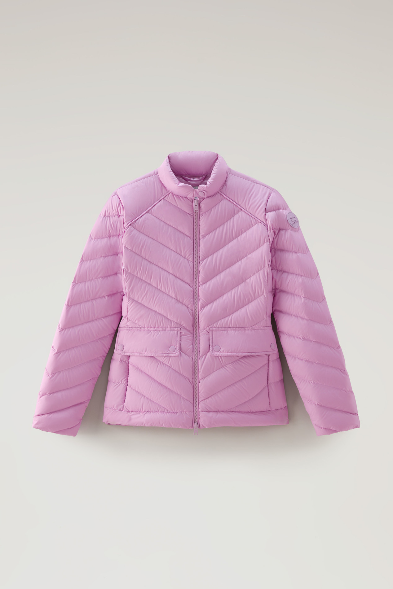 Short Padded Jacket with Chevron Quilting Pink photo 1 | Woolrich