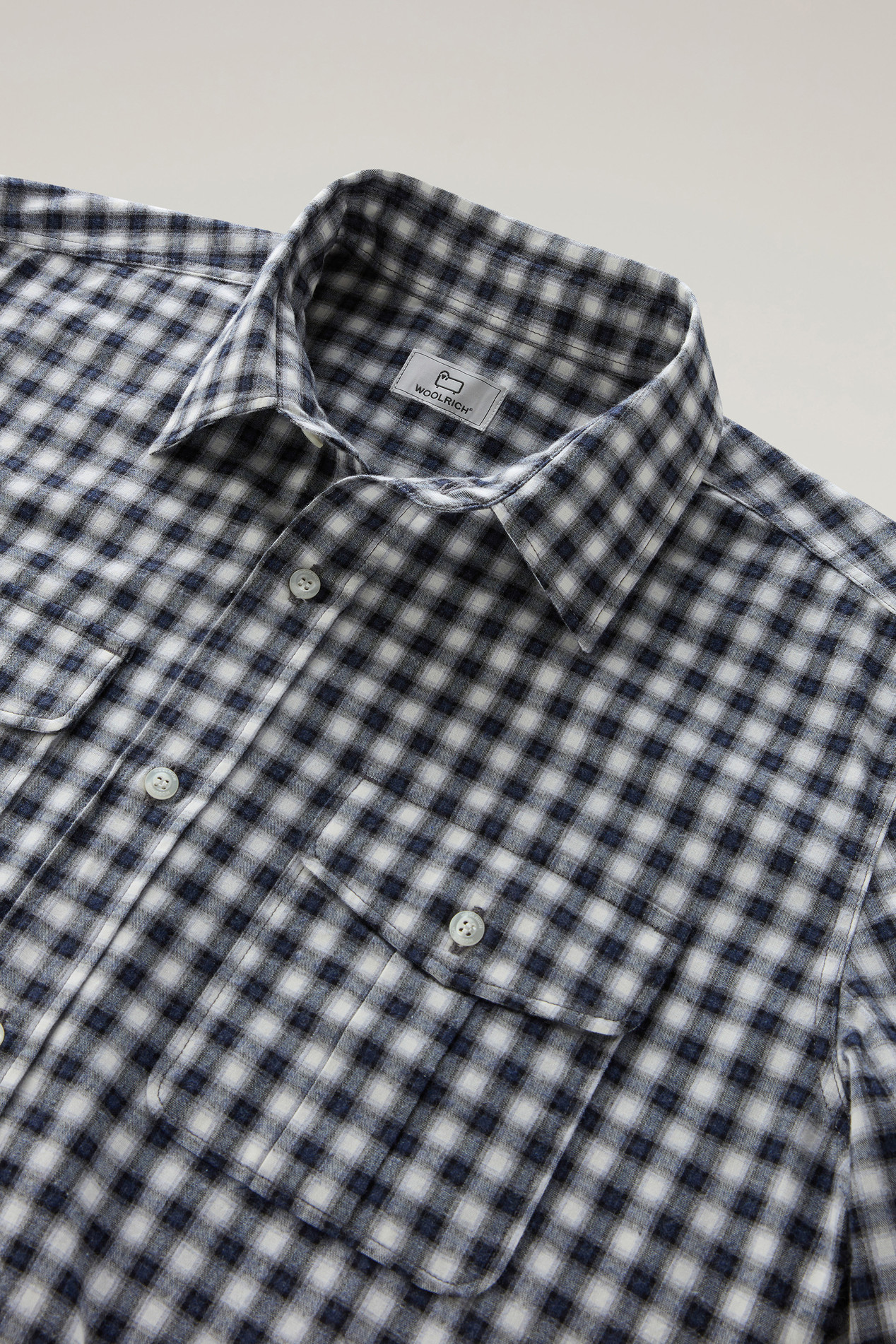 Pure Cotton Checked Shirt Blue photo 2 | Woolrich