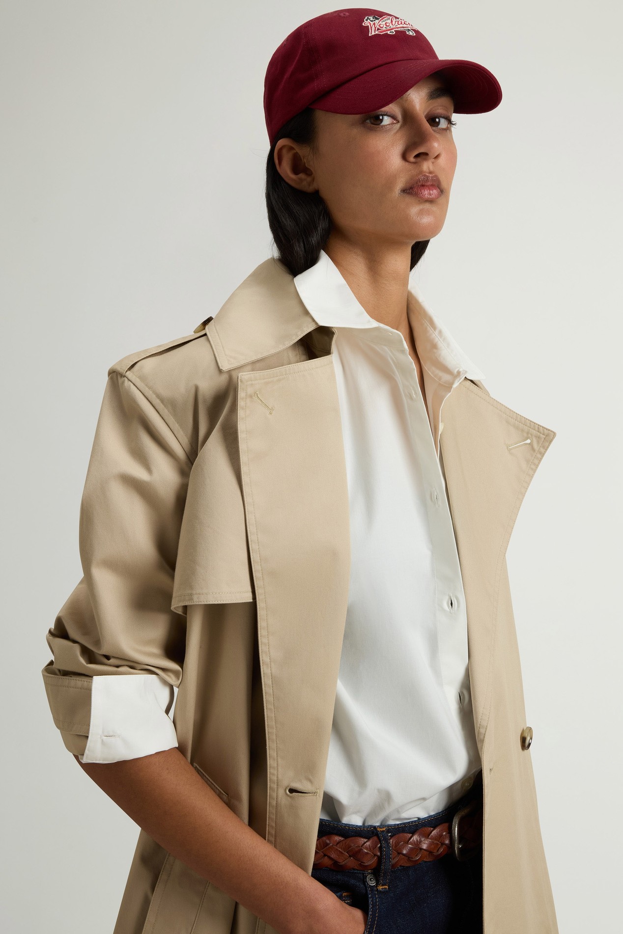 Trench Coat in Pure Cotton Beige photo 4 | Woolrich