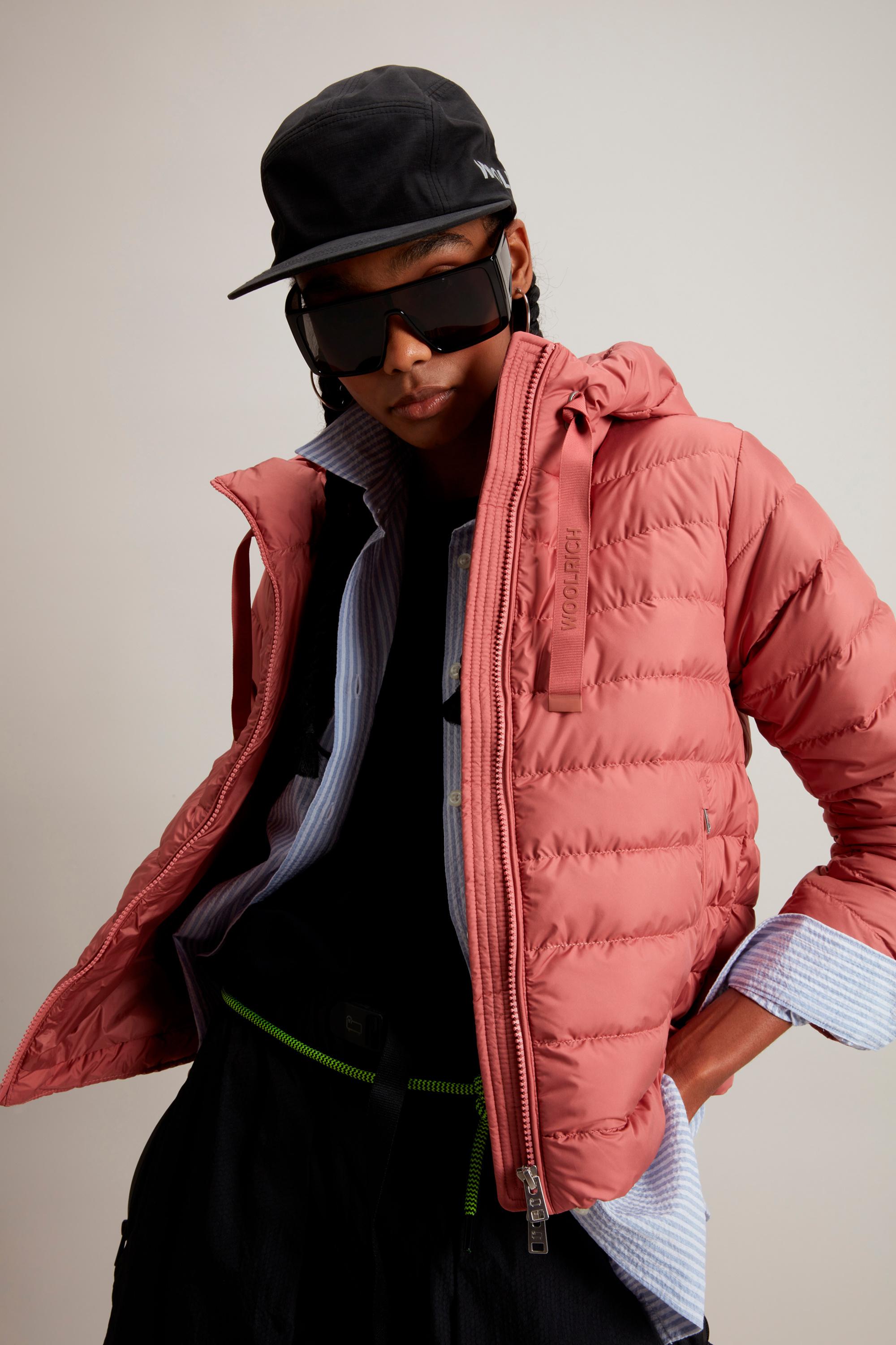 Padded Microfiber Jacket with Hood Pink photo 9 | Woolrich