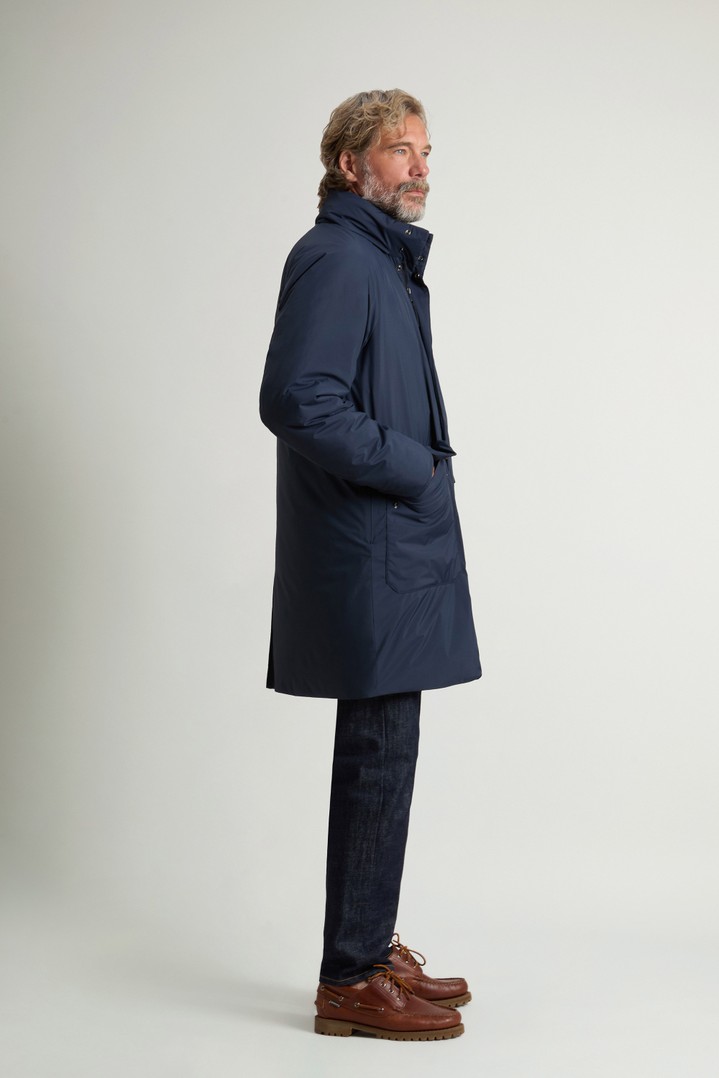 Coat in Light Micro Ripstop with Removable Hood Blue photo 2 | Woolrich