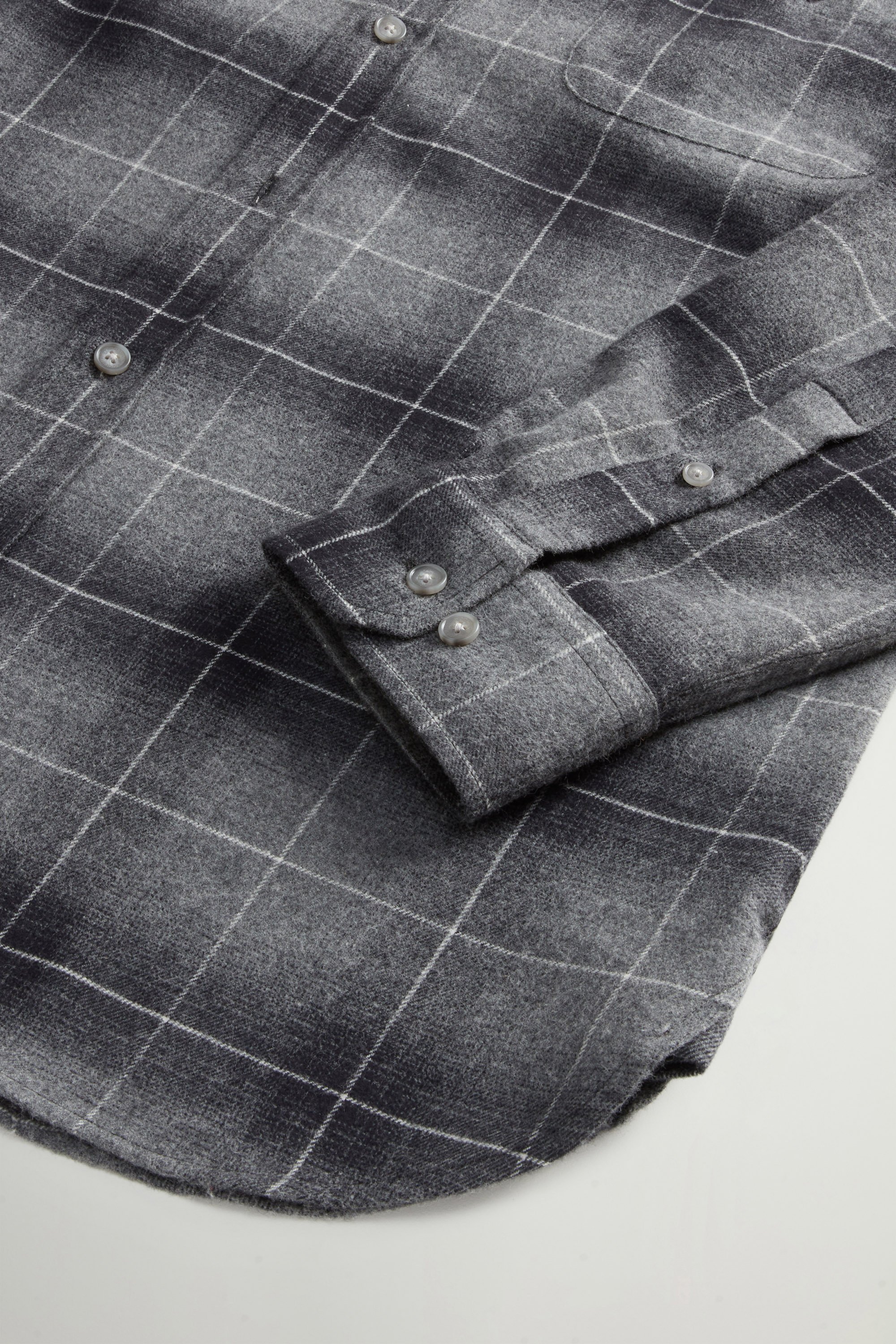 Pure Cotton Flannel Checked Shirt Gray photo 7 | Woolrich