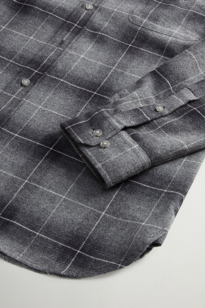 Pure Cotton Flannel Checked Shirt Gray photo 7 | Woolrich
