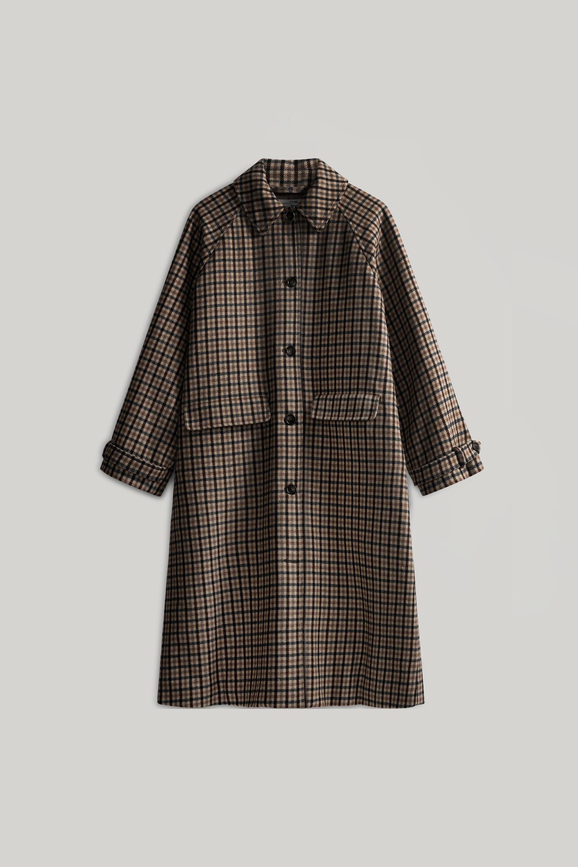Check Coat in Italian Wool Blend - Daniëlle Cathari / Woolrich Brown photo 1 | Woolrich